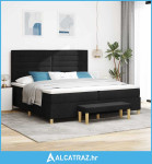 Krevet s opruga kutije s madracem Crna 200 x 200 cm tkanina - NOVO