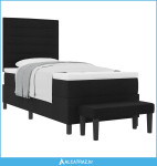 Krevet s opruga kutije s madracem Crna 80 x 200 cm tkanina - NOVO