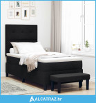 Krevet s opruga kutije s madracem Crna 90 x 190 cm tkanina - NOVO