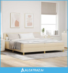 Krevet s opruga kutije s madracem Krema 200 x 200 cm tkanina - NOVO