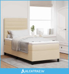 Krevet s opruga kutije s madracem Krema 80 x 200 cm tkanina - NOVO