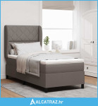 Krevet s opruga kutije Sivo-smeđa 100 x 200 cm tkanina - NOVO