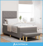 Krevet s opruga kutije Sivo-smeđa 100 x 200 cm tkanina - NOVO