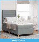 Krevet s opruga kutije Svijetlo siva 100 x 200 cm tkanina - NOVO