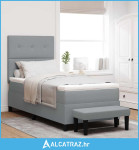 Krevet s opruga kutije Svijetlo siva 90 x 190 cm tkanina - NOVO