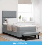 Krevet s opruga kutije Svijetlo siva 90 x 200 cm tkanina - NOVO
