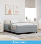 Krevet s opruga kutije Svijetlo siva, Crna 160 x 200 cm - NOVO