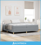 Krevet s opruga kutije Svijetlosiva i Bijela 200 x 200 cm - NOVO