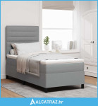 Krevet s opruga kutije Svjetlosiva 100 x 200 cm tkanina - NOVO