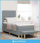 Krevet s opruga kutije Svjetlosiva 100 x 200 cm tkanina - NOVO