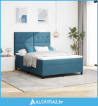 Krevet s opruga kutije Tamno plava 140 x 200 cm Baršun - NOVO