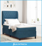 Krevet s opruga kutije Tamno plava 200 x 90 cm Poliester - NOVO