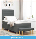 Krevet s opruga kutije Tamno siva 100 x 200 cm tkanina - NOVO