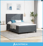 Krevet s opruga kutije Tamno siva 140 x 200 cm Baršun - NOVO