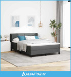 Krevet s opruga kutije Tamno siva 140 x 200 cm tkanina - NOVO