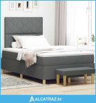 Krevet s opruga kutije Tamno siva 200 x 120 cm tkanina - NOVO