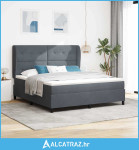 Krevet s opruga kutije Tamno siva 200 x 180 cm Poliester - NOVO