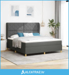 Krevet s opruga kutije Tamno siva 200 x 180 cm tkanina - NOVO