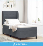 Krevet s opruga kutije Tamno siva 200 x 90 cm Poliester - NOVO
