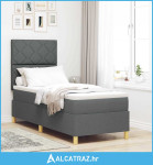 Krevet s opruga kutije Tamno siva 80 x 200 cm tkanina - NOVO