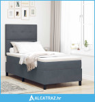 Krevet s opruga kutije Tamno siva 90 x 190 cm tkanina - NOVO