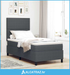 Krevet s opruga kutije Tamno siva i bijela 90 x 200 cm - NOVO