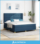 Krevet s opruga kutije s uzglavljem Plava 180 x 200 cm tkanina - NOVO