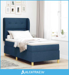 Krevet s opruga kutije s uzglavljem Plava 200 x 90 cm tkanina - NOVO