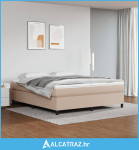 Krevet s oprugama i madrac cappuccino 160x200cm od umjetne kože - NOVO
