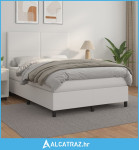 Krevet s oprugama i madracem bijeli 140x190 cm od umjetne kože - NOVO