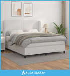 Krevet s oprugama i madracem bijeli 180x200 cm umjetna koža - NOVO