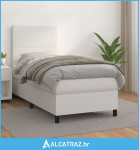 Krevet s oprugama i madracem bijeli 80 x 200 cm od umjetne kože - NOVO