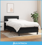 Krevet s oprugama i madracem crni 100 x 200 cm od tkanine - NOVO