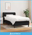 Krevet s oprugama i madracem crni 100 x 200 cm od tkanine - NOVO