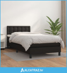 Krevet s oprugama i madracem crni 100x200 cm od umjetne kože - NOVO