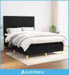 Krevet s oprugama i madracem crni 140 x 190 cm od tkanine - NOVO