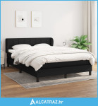 Krevet s oprugama i madracem crni 140x200 cm od tkanine - NOVO