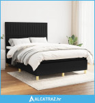 Krevet s oprugama i madracem crni 140x200 cm od tkanine - NOVO