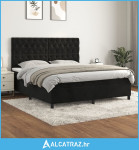 Krevet s oprugama i madracem crni 160x200 cm baršunasti - NOVO