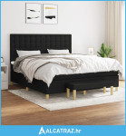Krevet s oprugama i madracem crni 160x200 cm od tkanine - NOVO