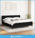 Krevet s oprugama i madracem crni 160x200 cm od tkanine - NOVO