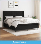 Krevet s oprugama i madracem crni 180x200 cm od tkanine - NOVO