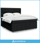 Krevet s oprugama i madracem crni 180x200 cm od tkanine - NOVO