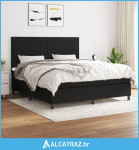 Krevet s oprugama i madracem crni 180x200 cm od tkanine - NOVO