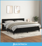 Krevet s oprugama i madracem crni 200x200 cm baršunasti - NOVO