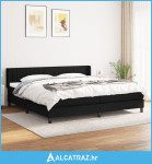 Krevet s oprugama i madracem crni 200x200 cm od tkanine - NOVO