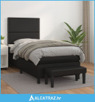 Krevet s oprugama i madracem crni 90 x 200 cm od umjetne kože - NOVO