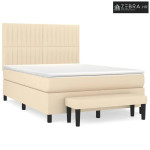 Boxspring - Krevet s oprugama i madracem krem 140 x 190 cm od tkanine