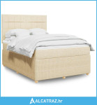 Krevet s oprugama i madracem krem 160x200 cm od tkanine - NOVO