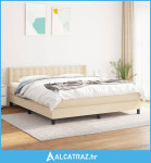 Krevet s oprugama i madracem krem 180x200 cm od tkanine - NOVO